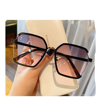 Oversized Sunglasses Half-Frame Uv400