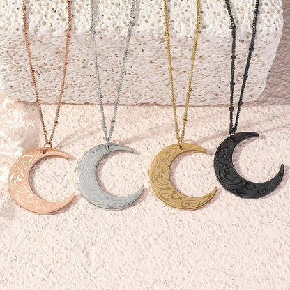 Women Simple Arabic Moon Necklace