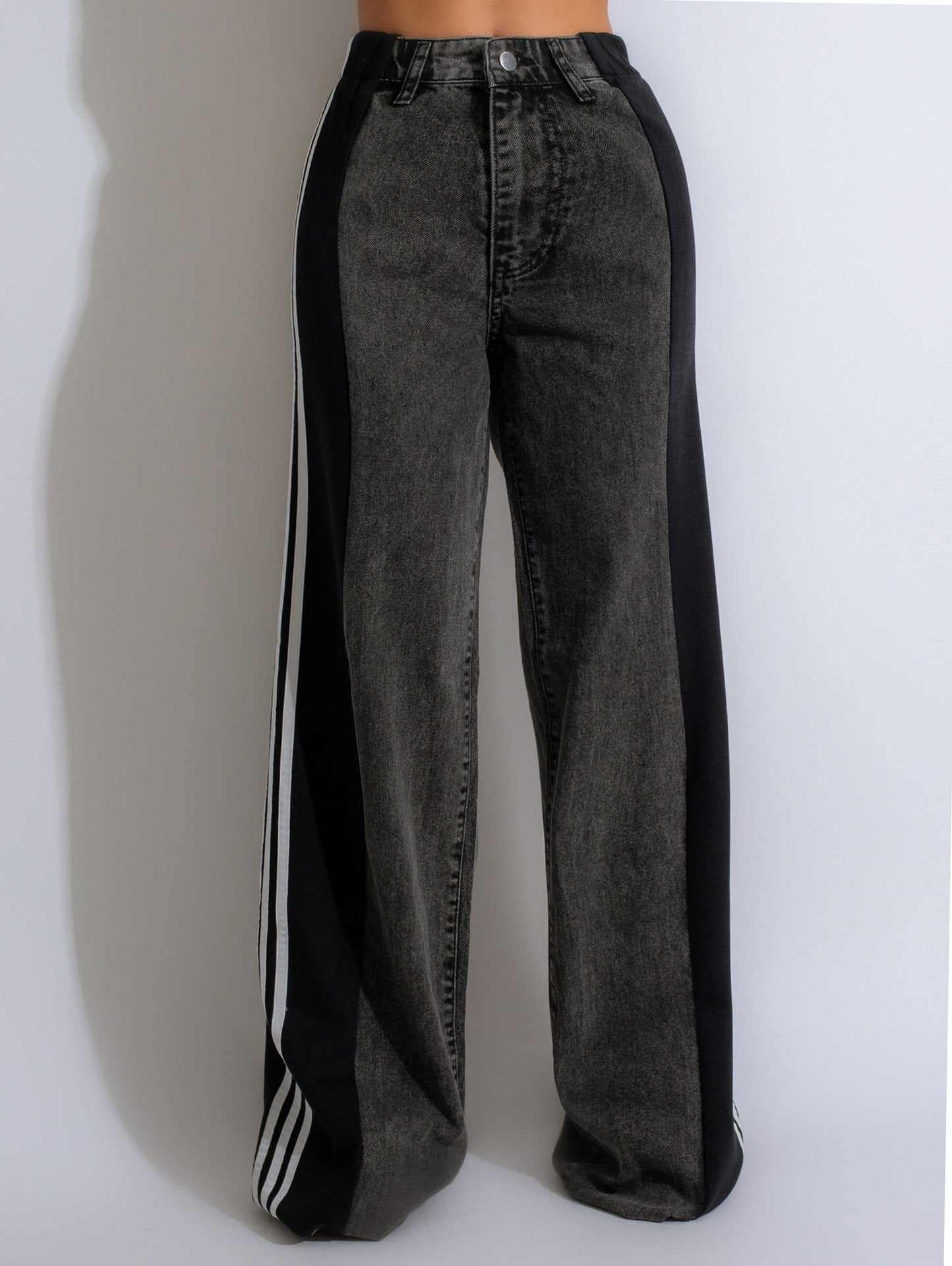 2024 Fashion Casual High Waist Elastic Straight Leg Trousers