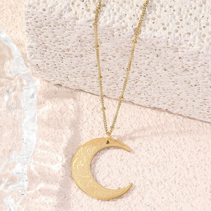 Women Simple Arabic Moon Necklace