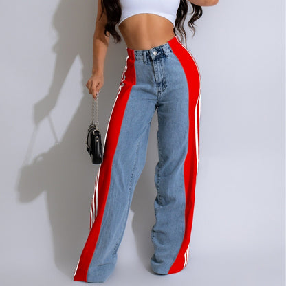 2024 Fashion Casual High Waist Elastic Straight Leg Trousers