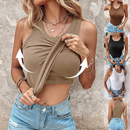 Bra Summer Solid Color Bottom Sleeveless Top Womens Clothing