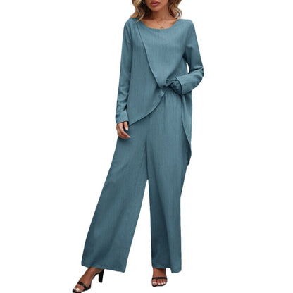 Long Sleeve Wide Leg Trousers