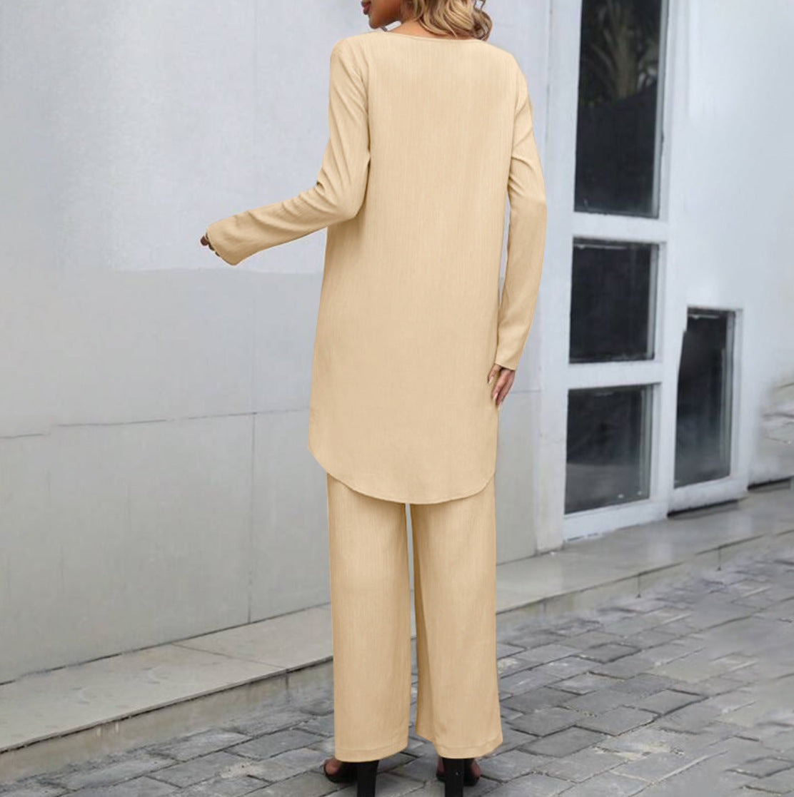 Long Sleeve Wide Leg Trousers