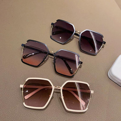 Oversized Sunglasses Half-Frame Uv400