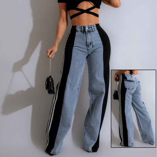 2024 Fashion Casual High Waist Elastic Straight Leg Trousers